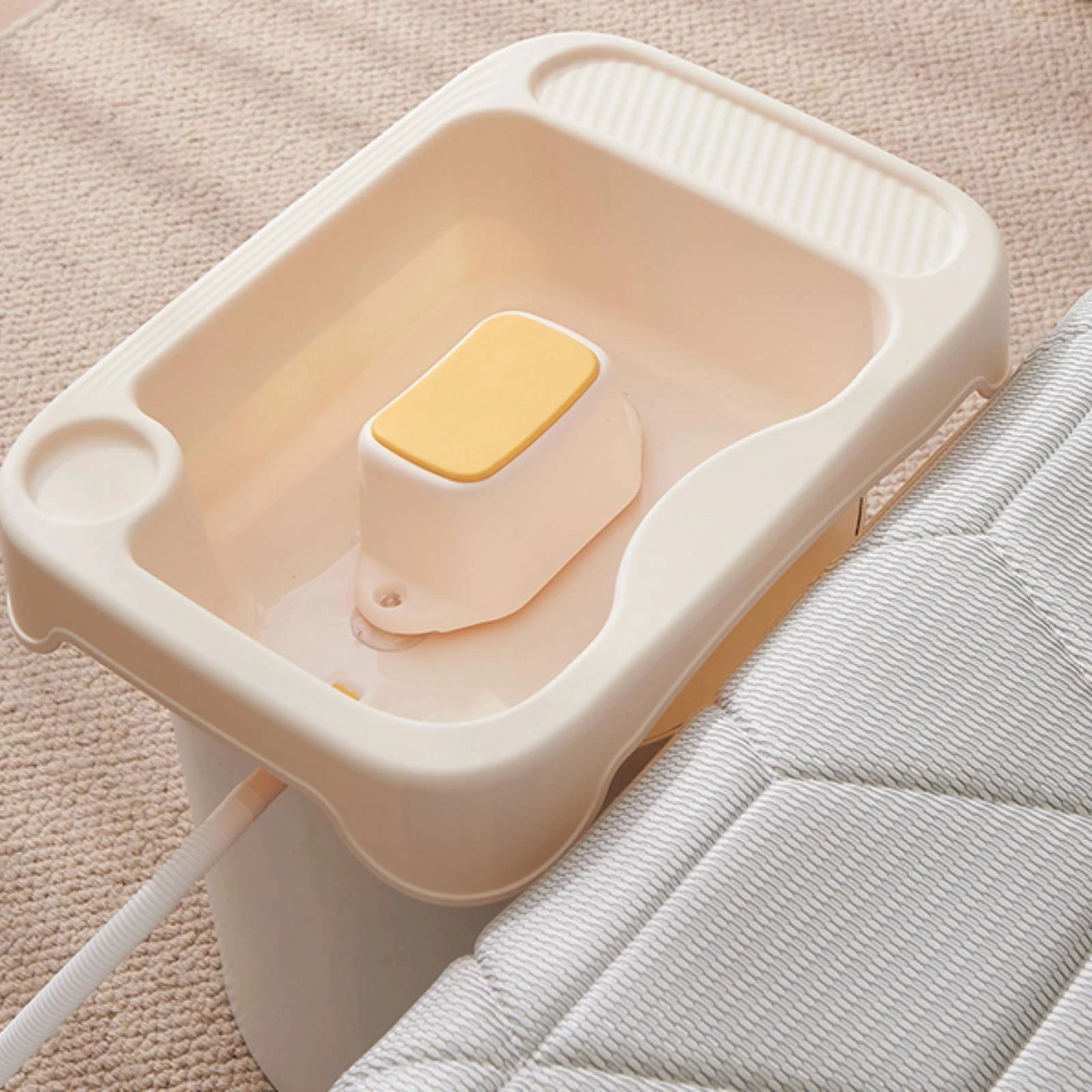 Reclining Hair Washing Basin with Stand Height Adjustable Bedside Hair Washing Sink with Drain for Bedridden Patients, Home Care