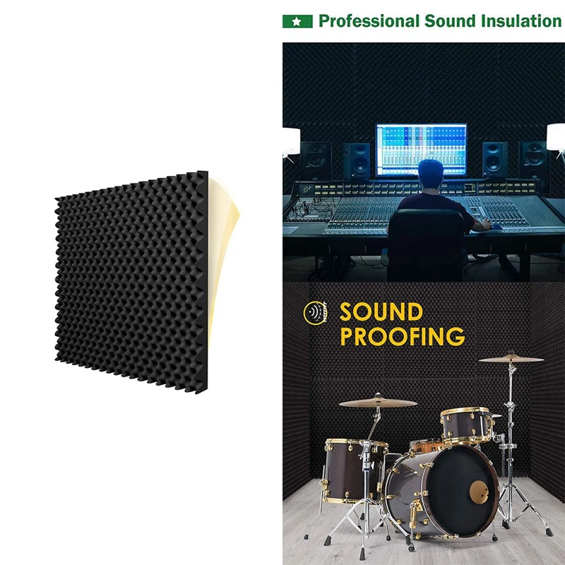 Self Adhesive Acoustic Foam Panels Fireproof Soundproofing Treatment Wall Panel,Reduce Noise Foam For Studio,Etc