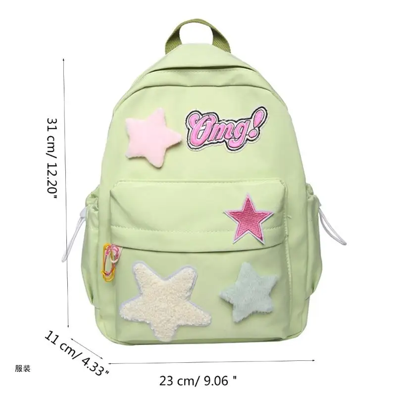 D0UD Studenten Frauen Schultasche Casual Star Decor Rucksack mit hoher Kapazität Niedliche süße coole Nylon-Laptop-Rucksäcke