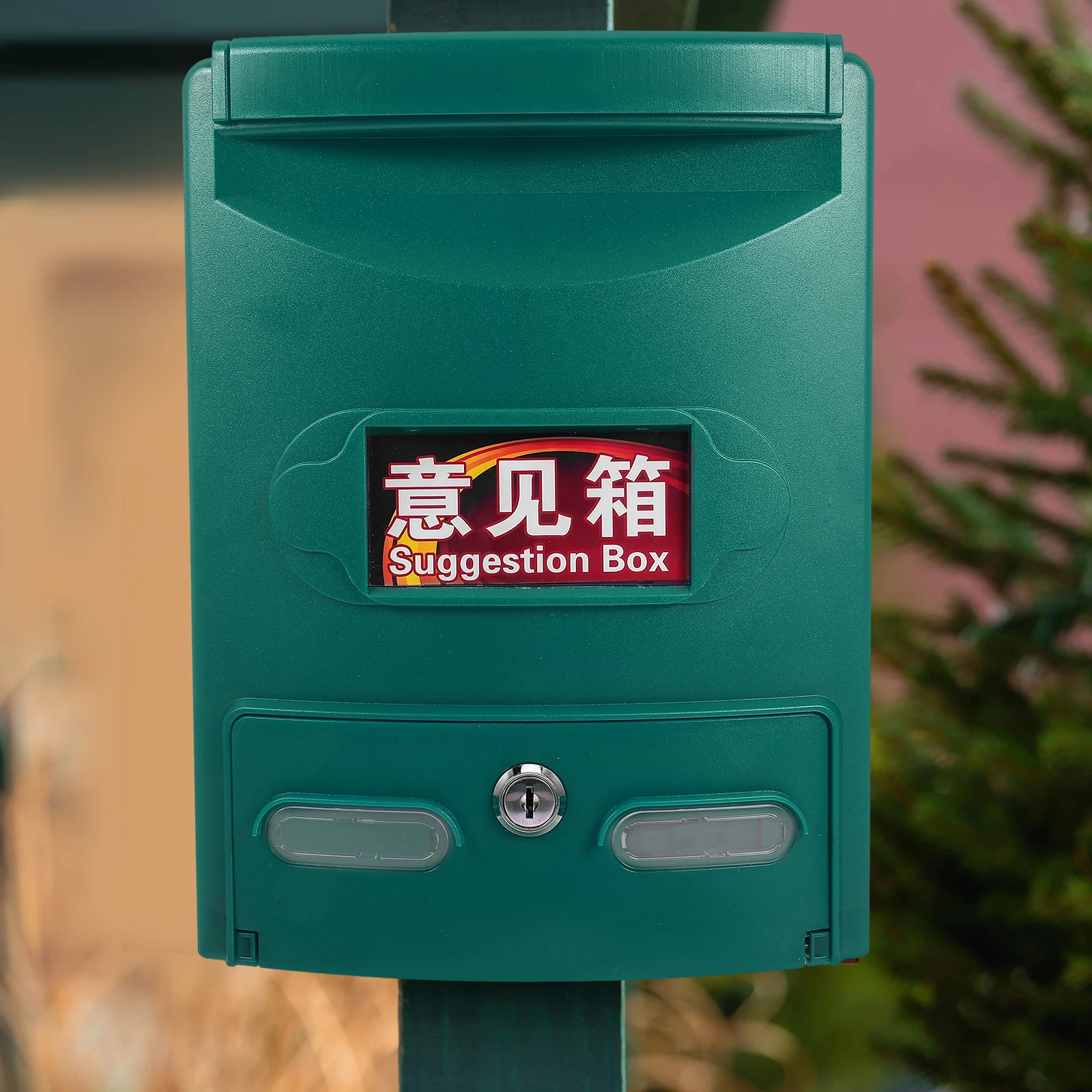

Lockable Mailbox Letter Box Container Outdoor Wall Mount Durable Material Modern Design Garden Supplies