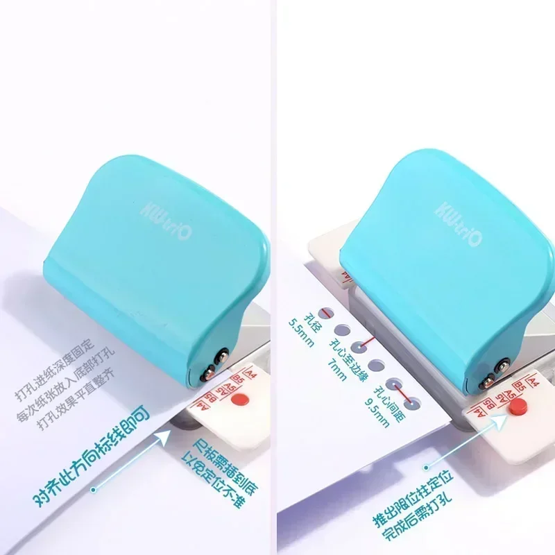 6-Hole Paper Punch Handheld Metal Hole Puncher Capacity 6mm for A4 A5 B5 for Notebook Scrapbook Diary Binding