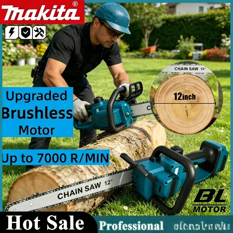 

Makita Brushless Electric Chain Saw Rechargeable Cordless 18V 2200W Portable Chainsaw Graden Pruning Tools for Makita battery