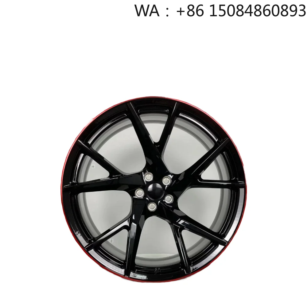 Rines de aleación de alta gama personalizables, en oferta, de 17 pulgadas, negros con línea roja, 5x114.3 PCD, ligeros, para autos de pasajeros.