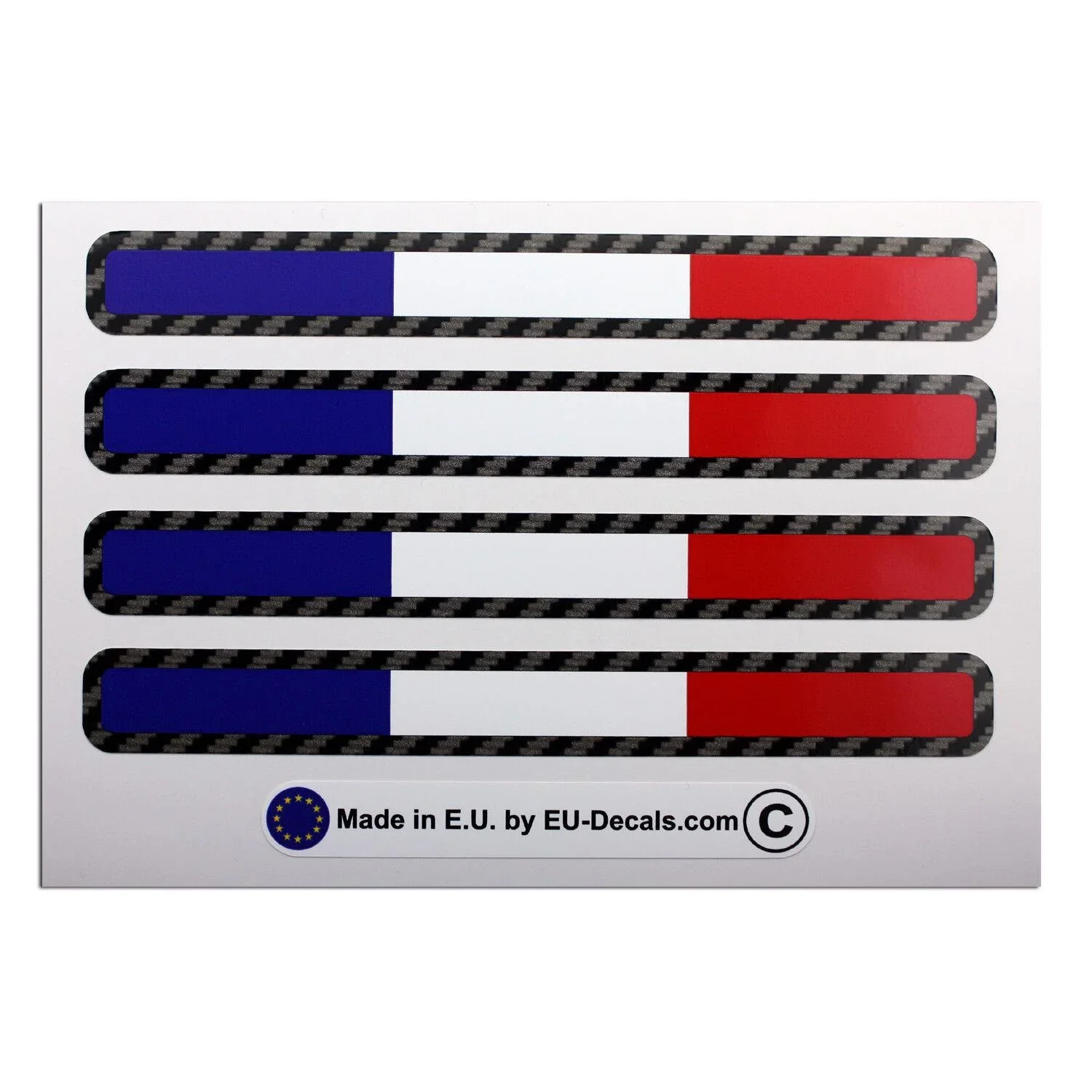 For 4X France flags Carbon fiber outline Laminated Decals Stickers for renault sport