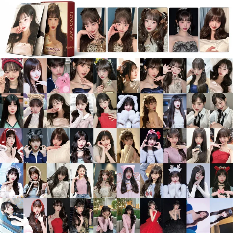 KPOP IVE Jang metadata Young Album, LOMOCard, WonYoung Rei, LIZ, Leesbones, Yujin Income, EUL GirS1 Collection Gift, Postcard, Photo Card, 55PCs, 2024