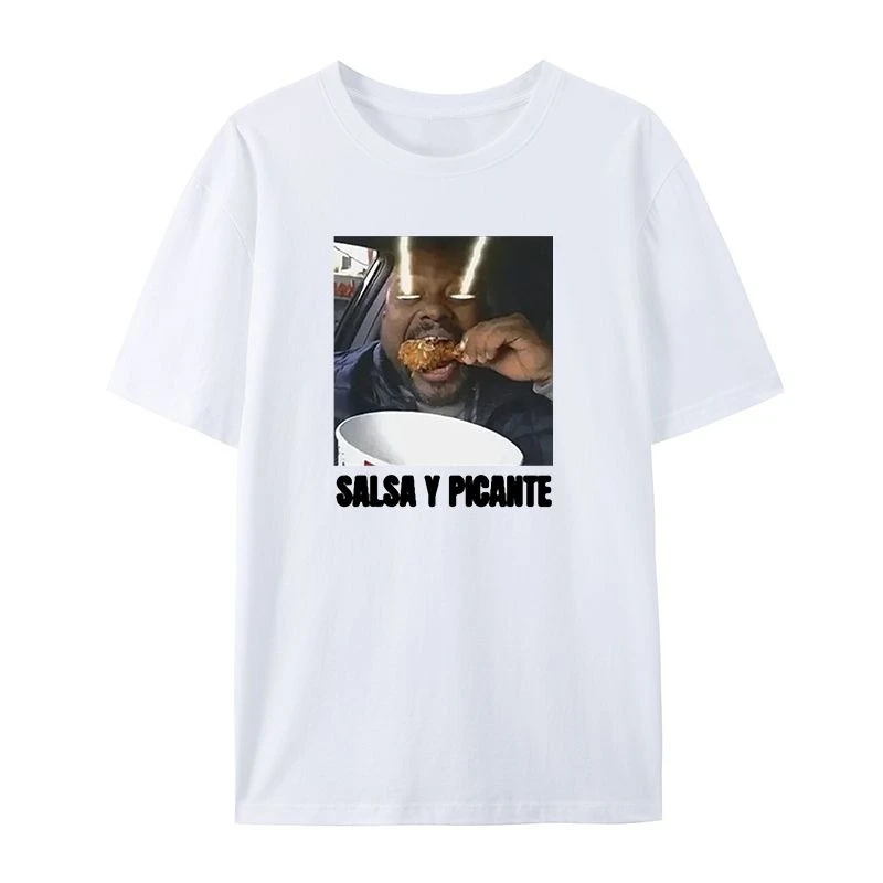 The 2025 Summer Trend Fashion Short-sleeved Salsa Y Picante Round-neck T-shirt Is Loose and Versatile for Both Men and Women