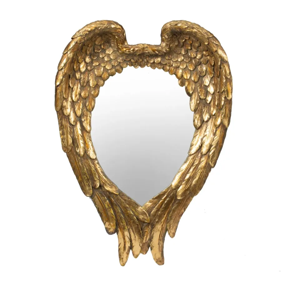 22" x 16" Golden Wing Accent Mirror Wall Mirror for Living Room Entryway Bedroom Foyer Office