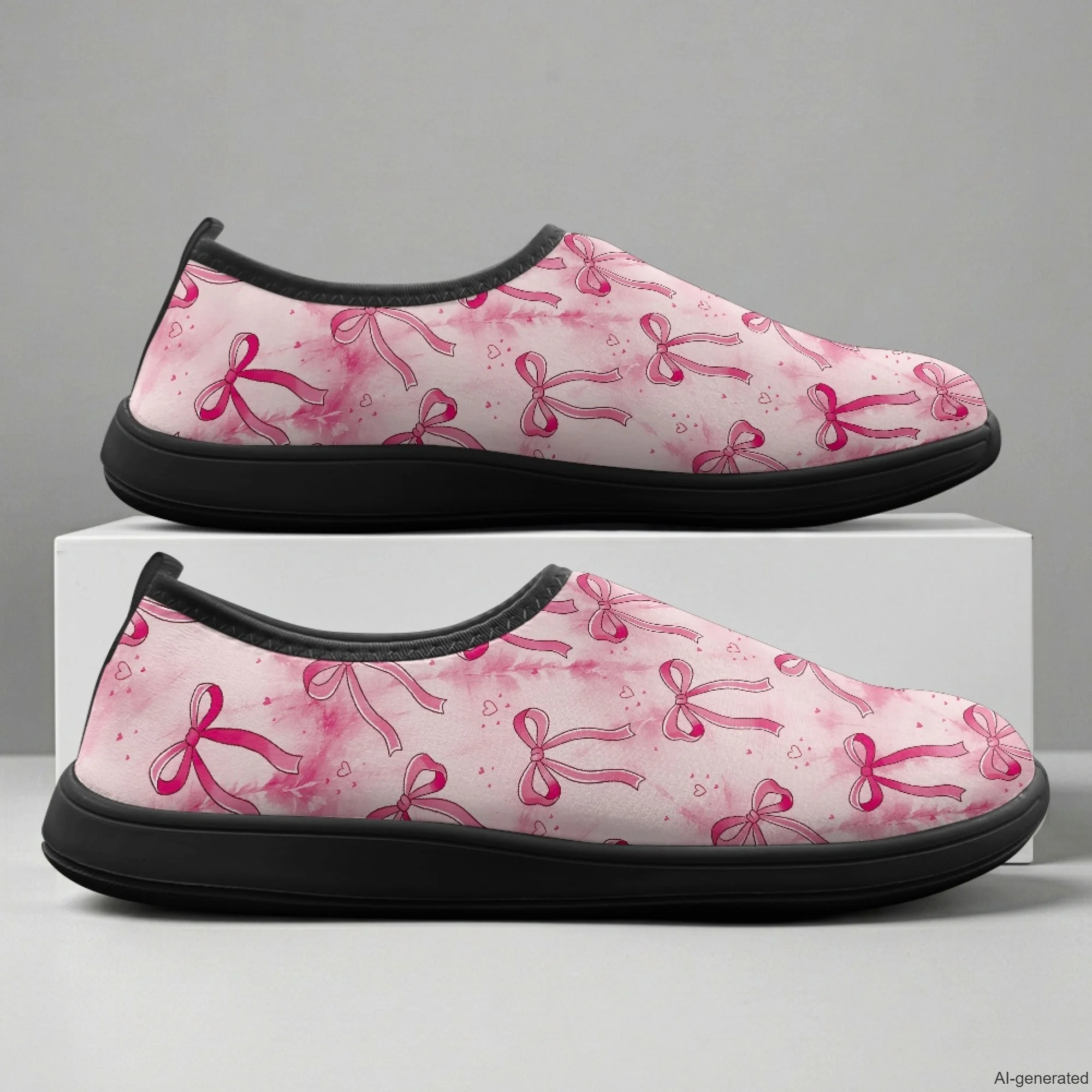 XIXIRIMIDO Slip-on Wide-toed Shoes Men's Breathable Mesh Shoes Tie-dye Bow Print Women Sneakers Man Shoes Tenis Feminino 36-46