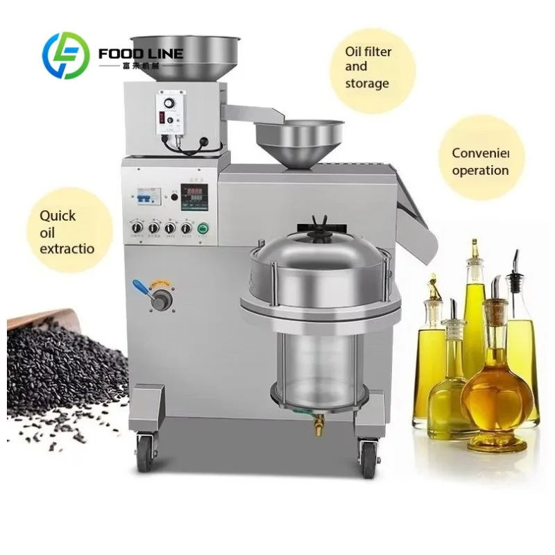 Customized Commercial  Automatic Intelligent Multifunctional Vertical Vacuum Filter Spiral Tea Seed Sesame Oil Press Machine