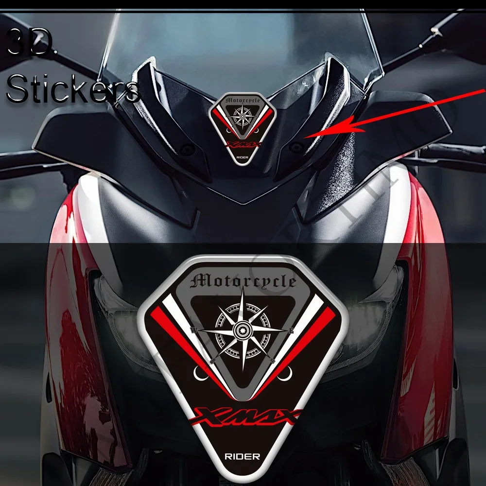 Motorcycle Scooters Windshield Windscreen Screen Wind Shield Emblem Logo Stickers Decals For Yamaha X-max Xmax X Max 125 250 300