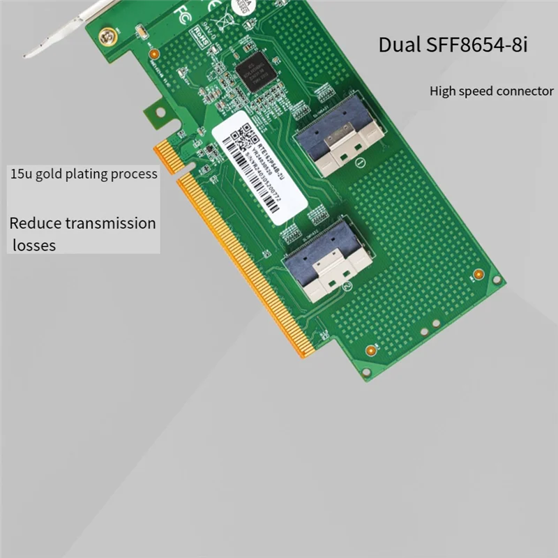 Superior Dual-Channel Pcie X16 To 2X Slimsas SFF-8654 8I Adapter Card XIC PE4165 PCI4.0 Extension Adapter