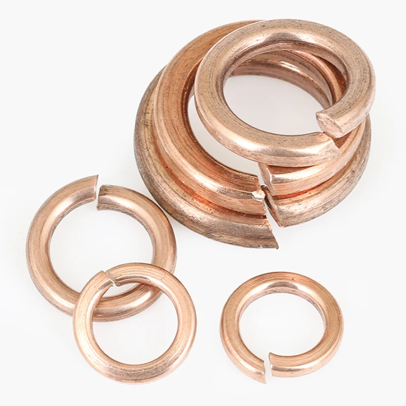 GB93 Brass Split Spring Washer Anti-Lose Bronze Copper Shell Pad Lock Nut for M3-M20 DIN127 Spring Lock Washers