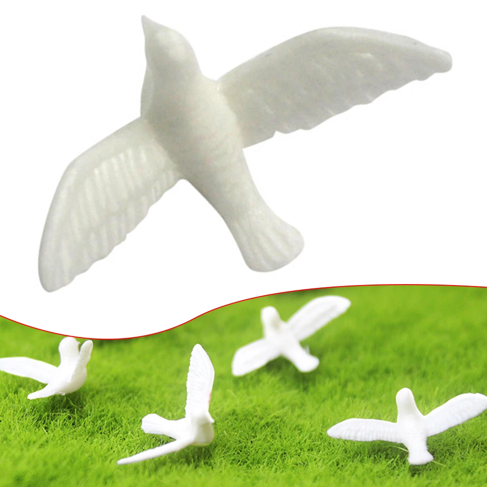 1pc Bird Pigeon Miniature Garden Mini Dove Statue Mini Pigeon Decor Artificial Bird Figurine Simulated White