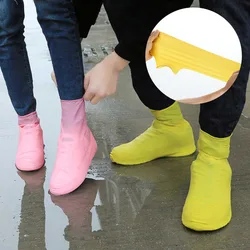 Capas de sapato impermeáveis de silicone antiderrapante botas de chuva unissex protetor de tênis para o dia chuvoso ao ar livre reutilizável capa de sapato de chuva