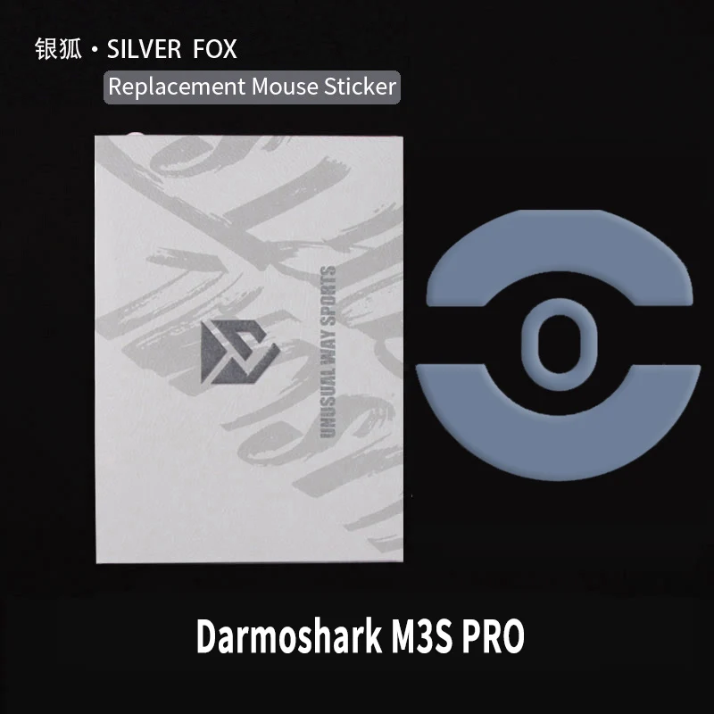 UnusualWaySports زلاجات الماوس قدم Darmoshark M3S Pro سطح محدب PTFE مضاد للطي ماجيك آيس وردي أسود فضي ثعلب