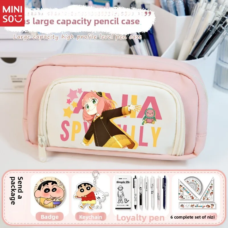 

Miniso SPY x FAMILY Pencil Case, Anya Forger Pen Bag, Cute Anime School Supplies for Kids & Students
