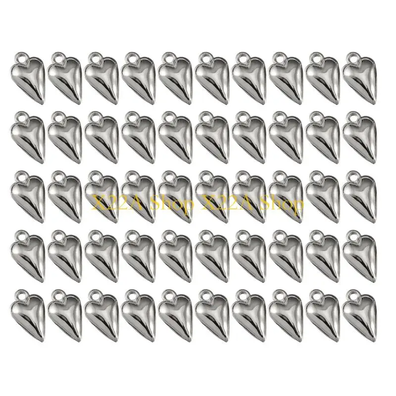 Unique 50pcs DIY 3D Heart Pendants with Lasting for Necklace Bracelet Craft