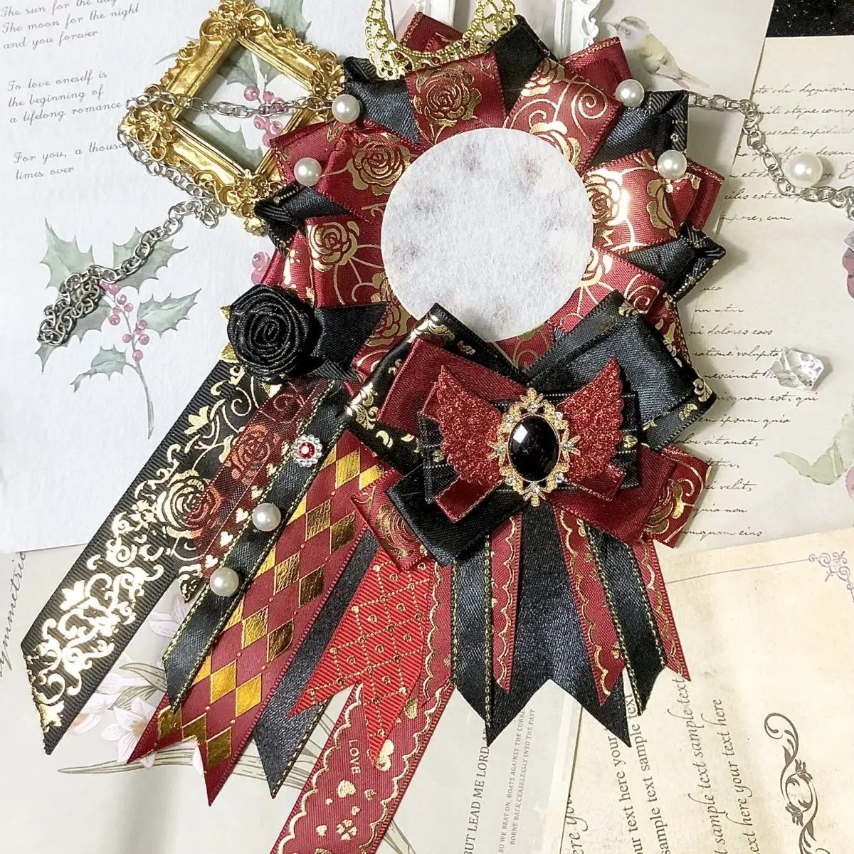 Luxury Badges Holder,Japanese Fill Ita bag Accessories,Badge Rosette Cosplay Bowknot,Lolita Package Bow Decoration