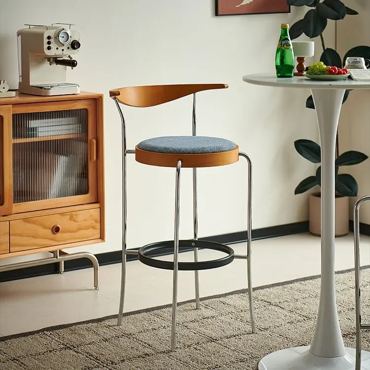 Medieval bar chair Modern simple household light luxury leisure island table high chair Creative cafe Designer bar stool