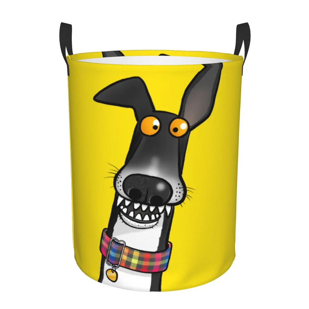 Teefs Humour Sighthound Laundry Hamper Large Clothes Storage Basket Cartoon Italian Greyhound Whippet Dog Toy Organizer for Kids