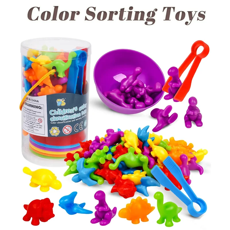Cognizione animale Giocattoli educativi sensoriali Montessori Arcobaleno Ordina gioco di abbinamento Impara e addestrare Abilità motorie fini Regali per ragazzi e ragazze