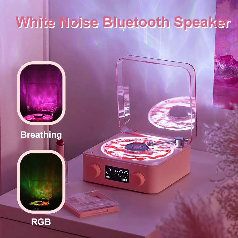 

Vintage Vinyl Bluetooth Speaker Waves Vinyl Player White Noise Altavoz Bluetooth Retro Sleep Aid Turntable Speaker with Light