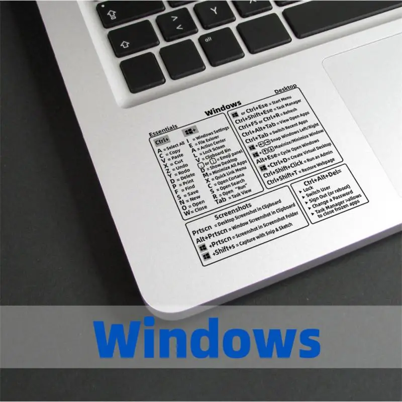 Windows PC Reference Keyboard Shortcut Sticker Adhesive For PC Laptop Desktop