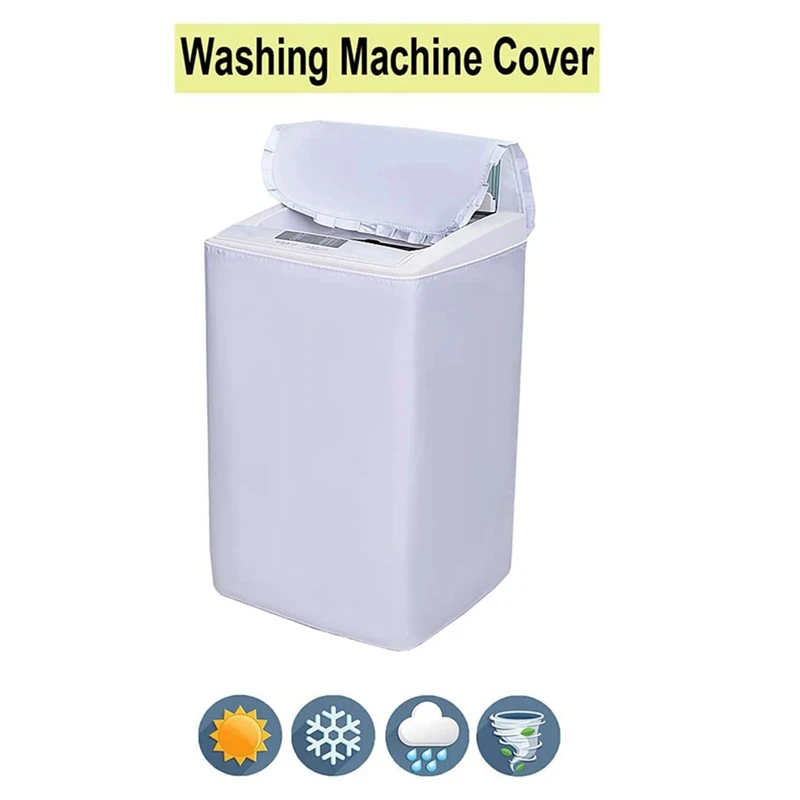 Top Load Washing Machine Dryer Cover Protector For Washer Dustproof Waterproof UV Protection Washer Protector Silvery M