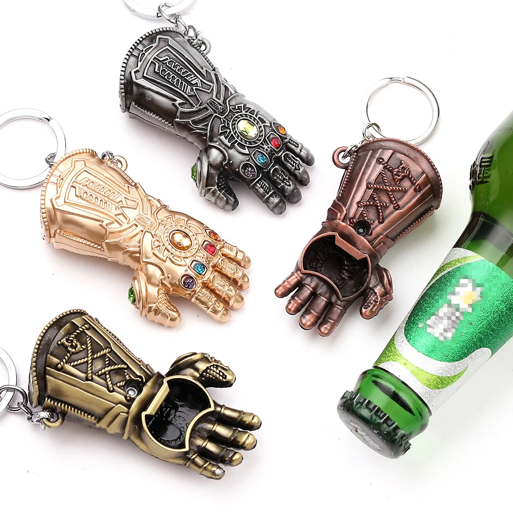 Marvel Thanos Infinity Glove Gauntlet Keychain Keyring Metal Portable Beer Bottle Opener Keychain Wedding Party Favor Gifts