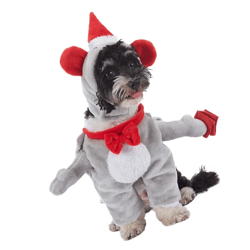 Halloweens Dog Outfit Suit Dog Festival Costume Lovely Cartoon Pet Santa Outfit for Holiday Celebration