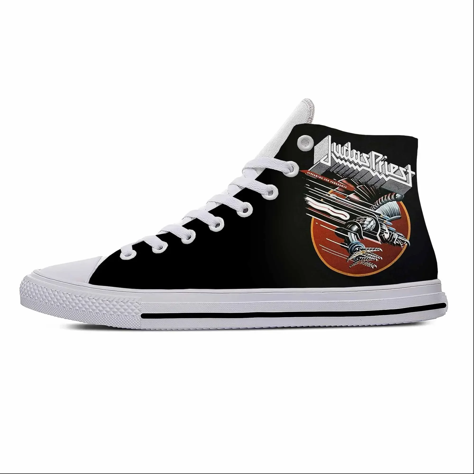 Priest Heavy Metal Rock Band Music Judas Fashion Casual Cloth Shoes High Top Lightweight Breathable 3D Print Men Women Sneakers view 2