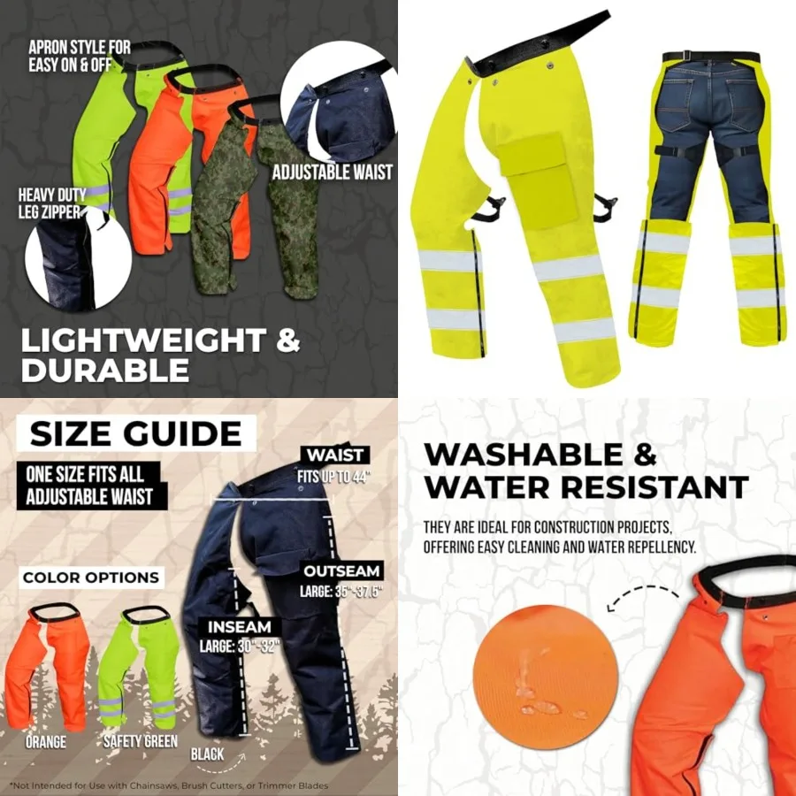 Protective Trimmer Safety Chaps,,Large One Size Fits Most *Not for Use with Chainsaws*