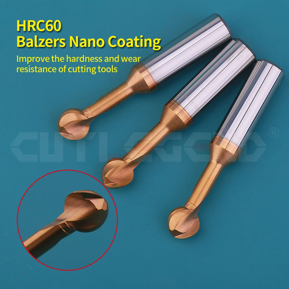 Ball T Shape Cutter Solid Carbide 3D End Mill R2 R3 R4 R5 R6 For Metal Steel  Lollipop Ball Nose Milling Cutter Rounded T Mill