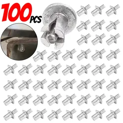 100/10Pcs Aluminum Alloy Expansion Rivets Hammer Drive Nails Round Head Piercing Knock Type Rivets Home Fasteners for Furniture