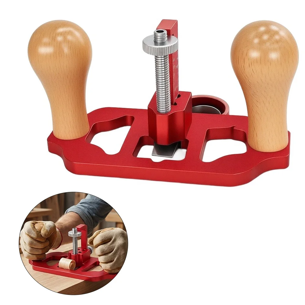 Manual Wood Planer with Ergonomic Red Handle and 15 x 8cm Alloy Body for Controlled Depth Cuts and For Smooth Finishes