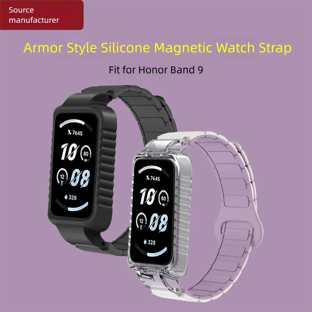 Custodia protettiva per cinturino orologio magnetico da 12 mm per Honor 9 Armor Style Fibbia stabile Cinturino in silicone leggero a sgancio rapido unisex