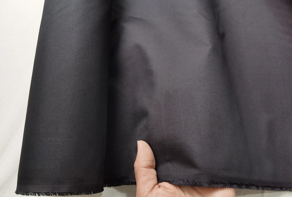 1Meter X 1.13Meter Stiff Shaped Black Pure Natural Silk Taffeta Material Fabric 100% Mulberry Silk Lining Taffeta