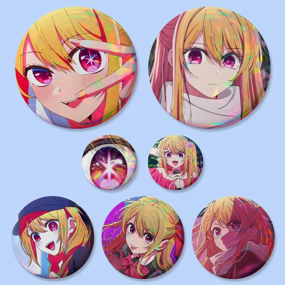 Ruby Hoshino Anime Character Badges 25 32 44 58 75 Mm Round Cosplay Pin Bag Decor Fans Collect Friends Gifts Brooch Souvenir