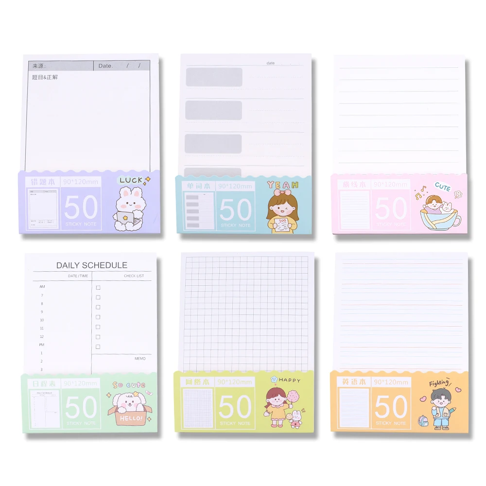 cute pocket planners memo pad programacao diaria check list para fazer notebook sticky notes livro alinhado notepad agenda papelaria escolar 01