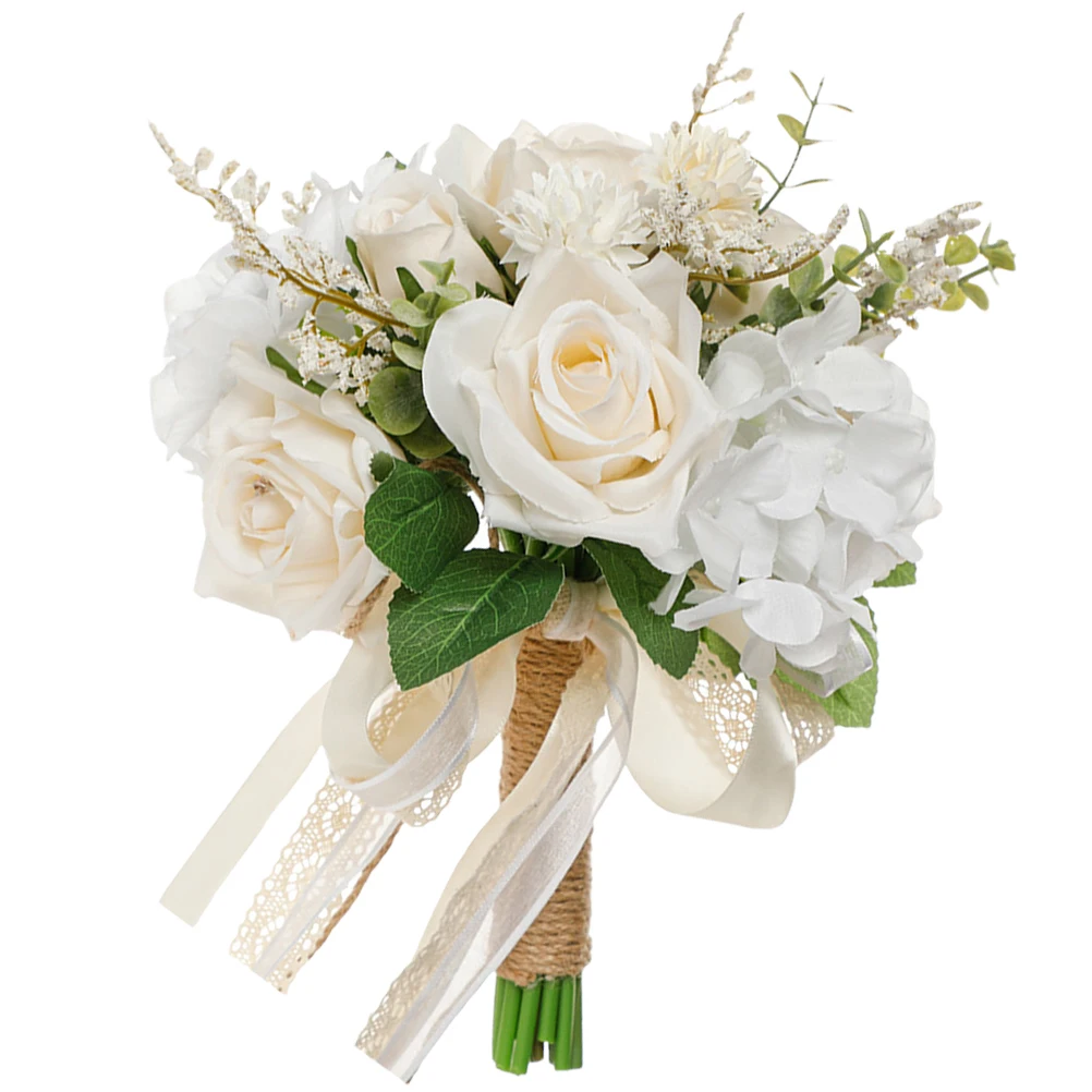 

Artificial Wedding White Roses Bridal Bridesmaid Flowers DecorFlowers Bridal Flower Bouquet Bouqeut Home Party