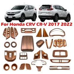 혼다 CRV CR-V 2017 2018 2019 2020 2021 2022 피치 우드 인테리어 액세서리 장식 커버, 창 스위치 기어 패널 커버