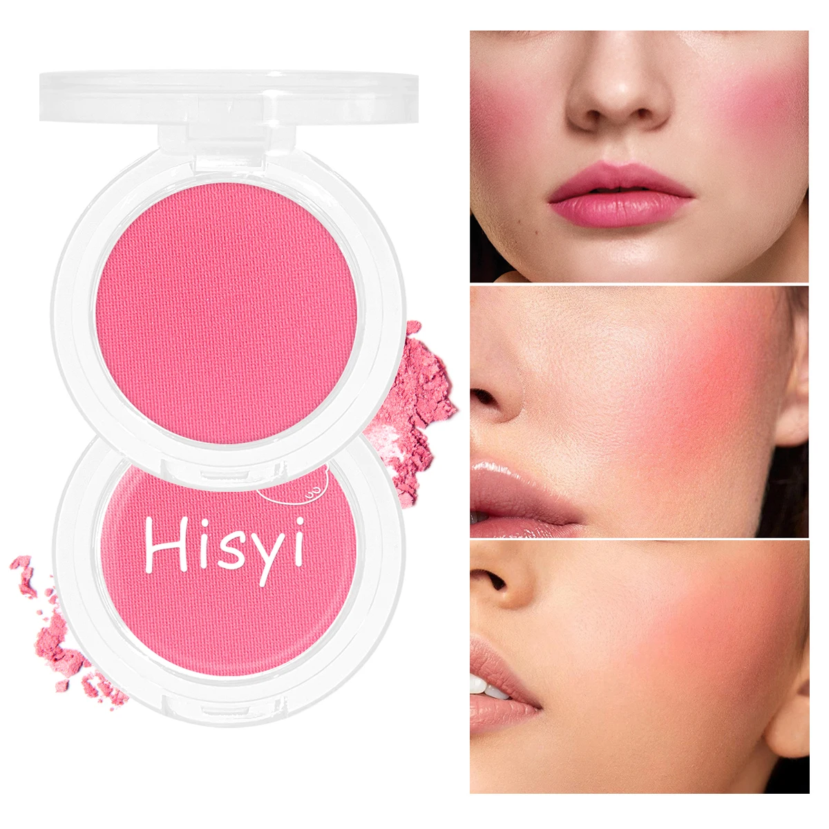 HISYI เล็กน้อย tipsy บลัชออน matte fine flash micro flash สีธรรมชาติแต่งหน้า pure desire monochrome blush plate
