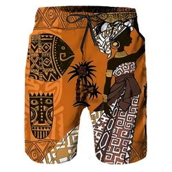 Calções de Praia Africanos, Moda Banho, Prancha de Surf, Secagem Rápida, Calção Desportivo Casual, Rapaz, Verão, Novo