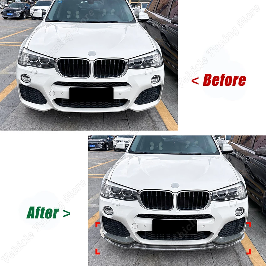 ABS Front Bumper For BMW X3 F25 X4 F26 LCI M Sport 2014-2017 Splitter Spoiler Diffuser Gloss Black/Carbon Look Car Body Kits