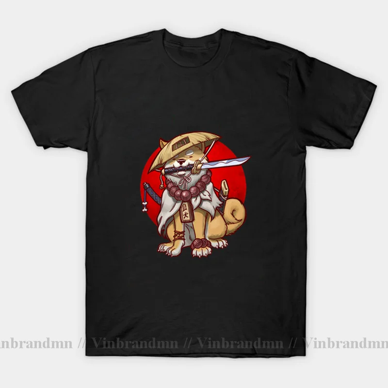 Japan Anime Akita Samurai Ronin T-Shirt Awesome Kawaii Shiba Dog Inu T Shirt Animal Lovers Clothes Men Dabbing Dog Tshirt Hombre