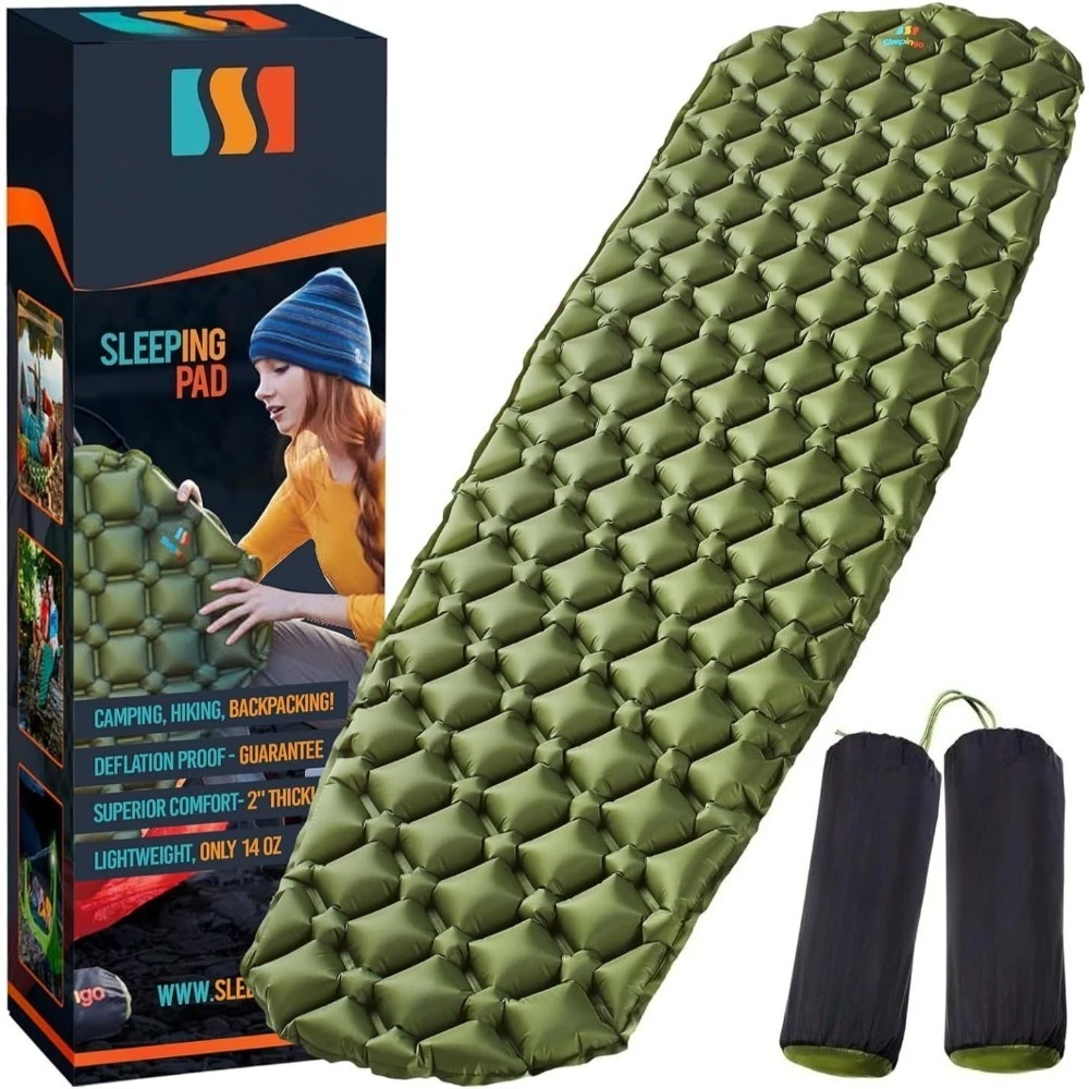 

Light Weight Sleeping Mat for Camping - Ultralight Backpacking Sleeping Pad - Inflatable, Compact Sleep Pad for Hiking