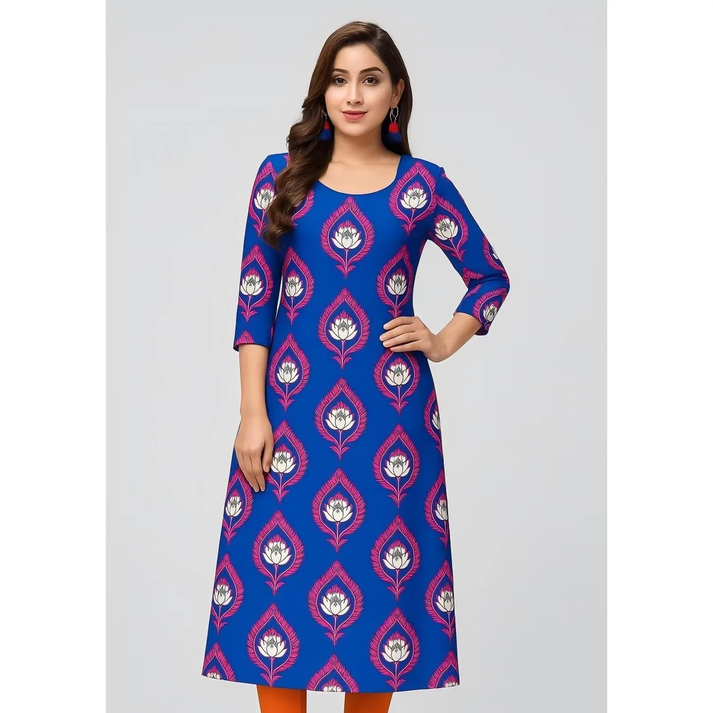 المرأة المسلمة عارضة عصرية مريحة أنبوب مستقيم عارضة العرقية الطاووس النمط الوطني Abito Donna Musulmana #2