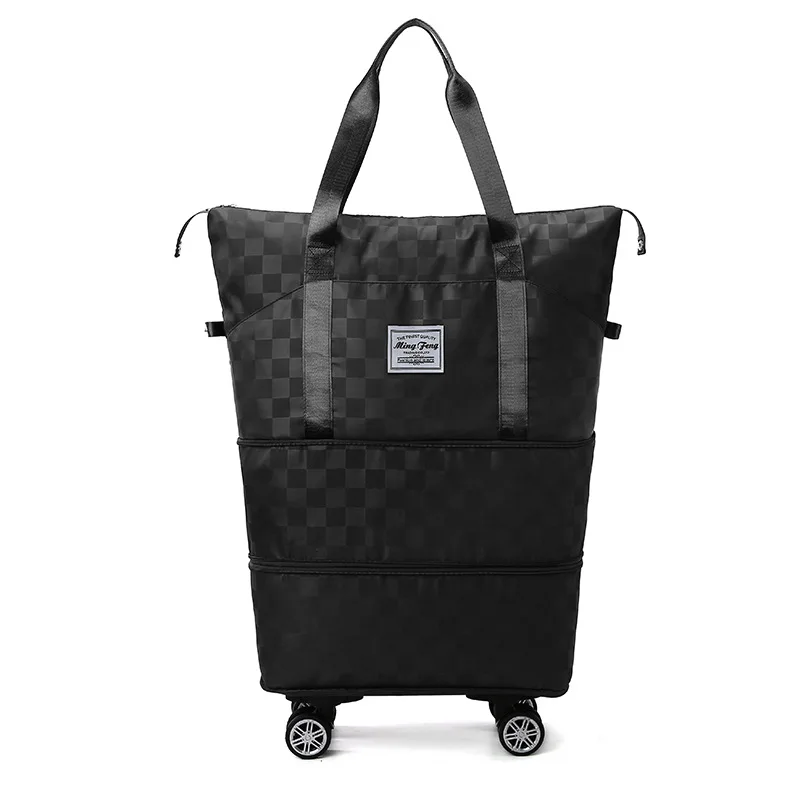 New wheeled travel bag super-large capacity double-deck expansion luggage bag portable boarding bag dry-wet separation bags just