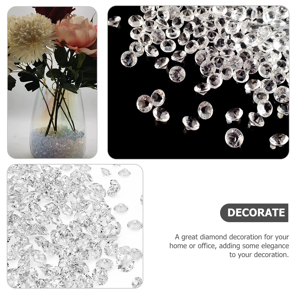 

500 Pcs Wedding Digging Rhinestones Fake Diamonds Decoration Crystals Acrylic Decorative Table