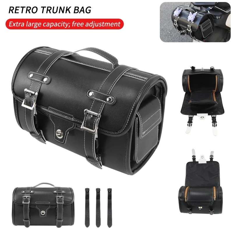 

Сумка на заднее сиденье мотоцикла, подвесная сумка для мотоцикла, универсальная сумка в стиле ретро, вместительная задняя полка, седельная сумка для мотоцикла с ремнями